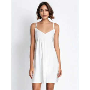 Anthropologie Women's Medium White Slip Dress‎ Sleeveless Adjustable Straps